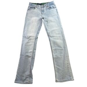 Levi's 511 Jeans Womens 18R Blue Denim Distressed Stretch Straight Leg Waistband